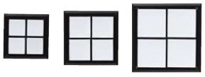 24mm, 30mm, 40mm square windows are available