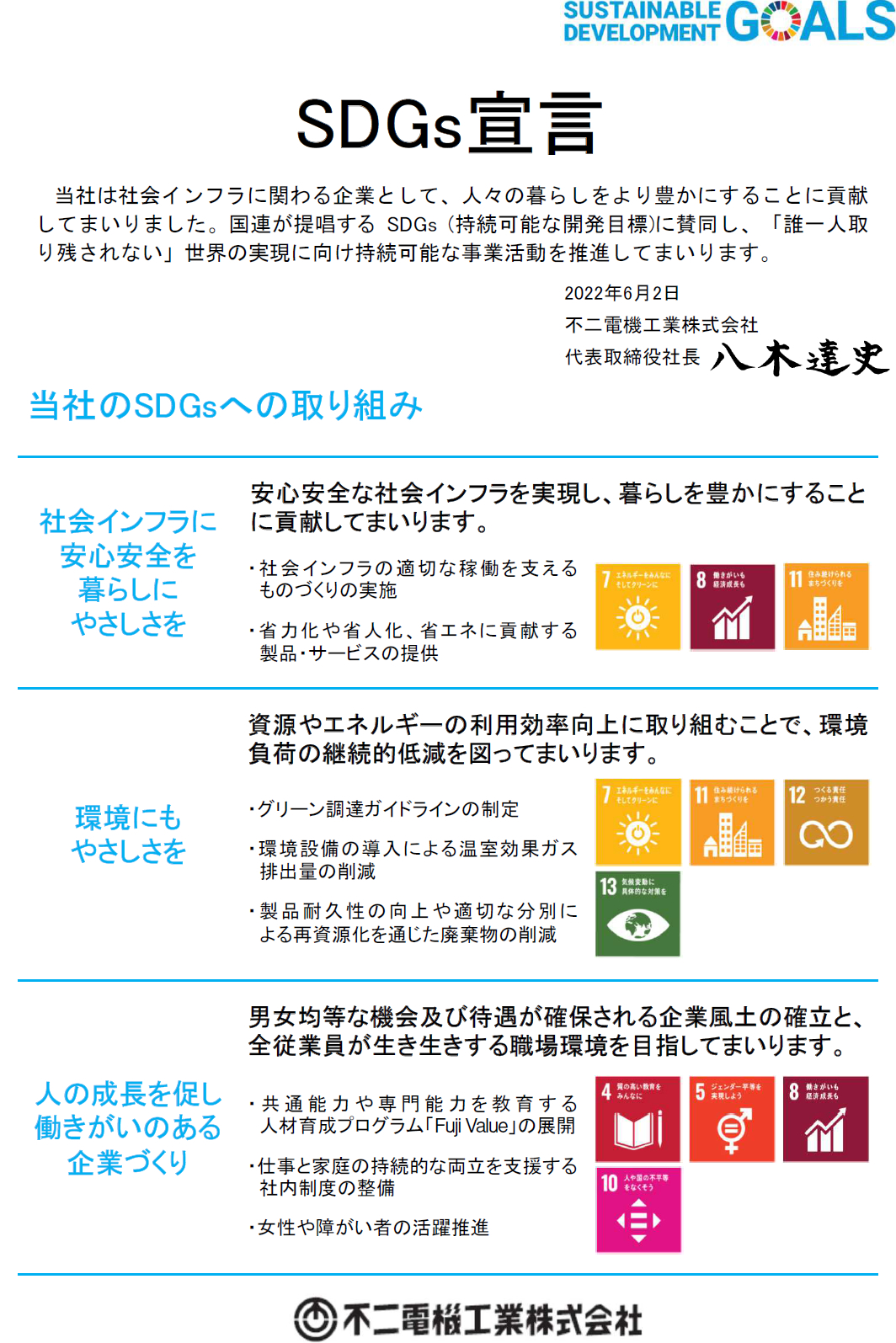 SDGs宣言